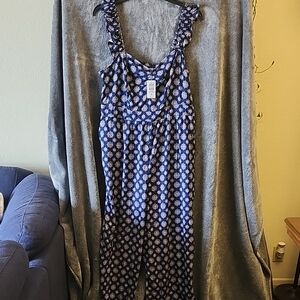 Torrid Blue and White Patterned Jumpsuit